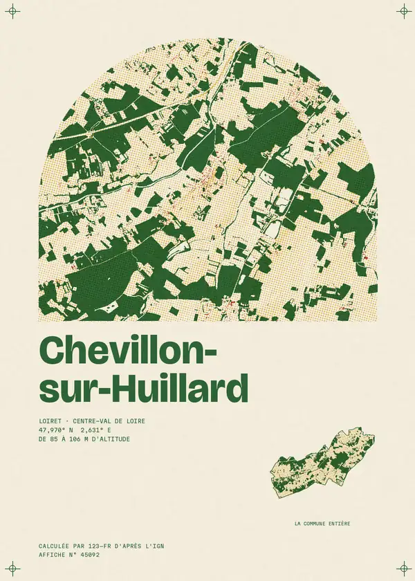 Affiche de Chevillon-sur-Huillard, calculée par 123-fr d'après l'IGN