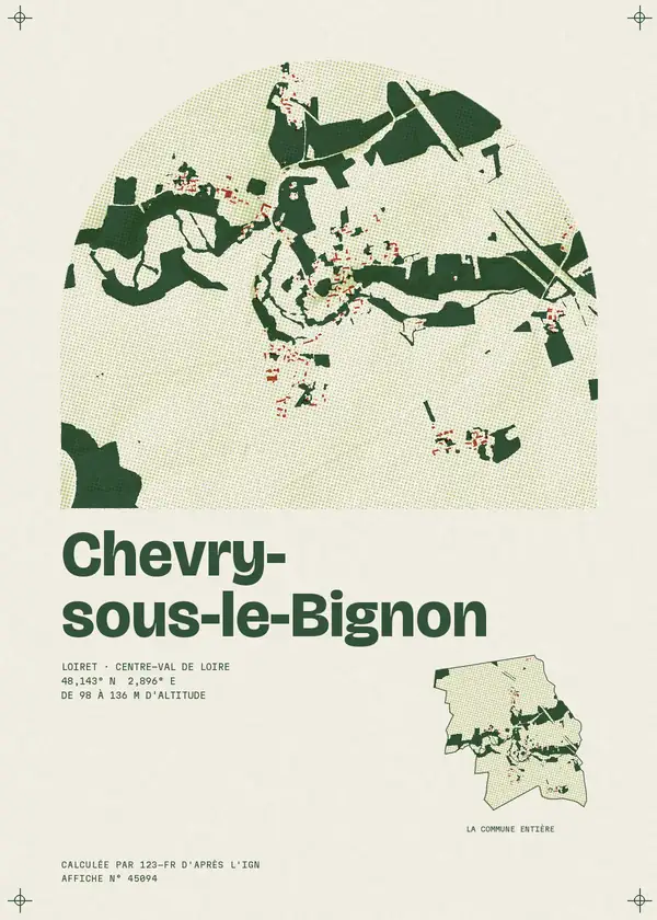 Affiche de Chevry-sous-le-Bignon, calculée par 123-fr d'après l'IGN