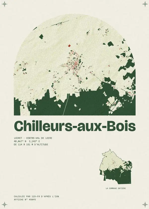 Affiche de Chilleurs-aux-Bois, calculée par 123-fr d'après l'IGN