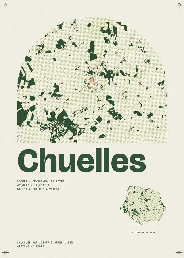 Affiche de Chuelles, calculée par 123-fr d'après l'IGN