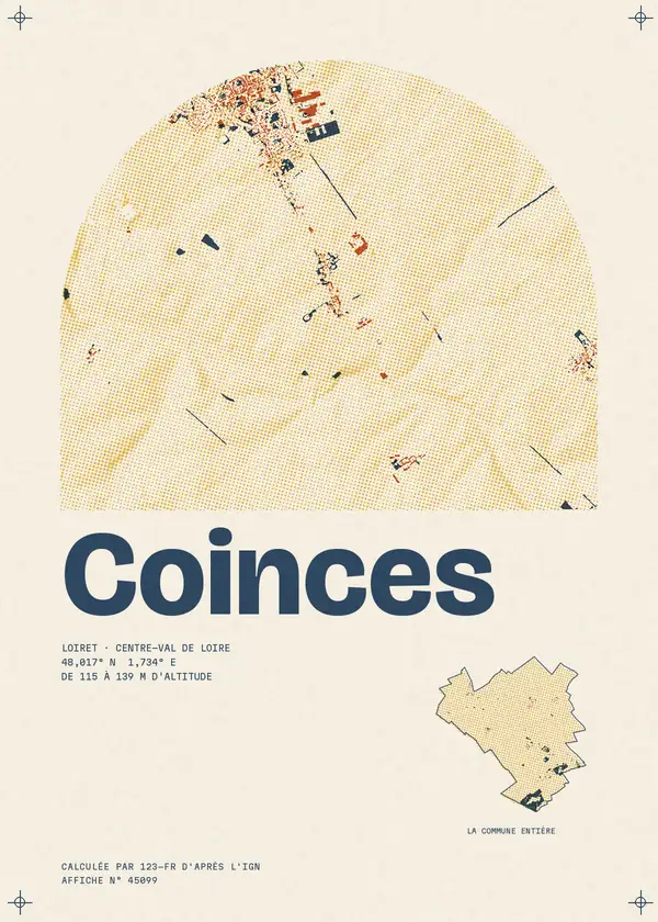 Affiche de Coinces, calculée par 123-fr d'après l'IGN