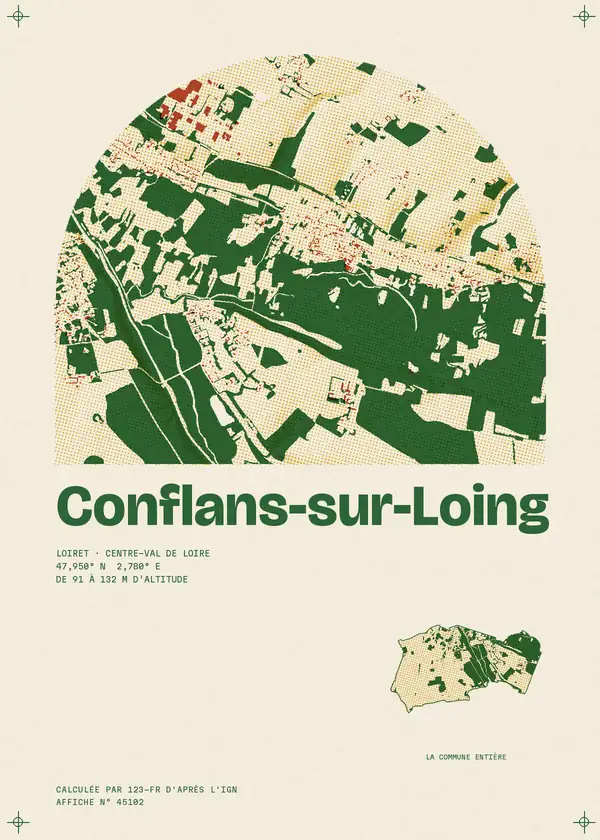Affiche de Conflans-sur-Loing, calculée par 123-fr d'après l'IGN
