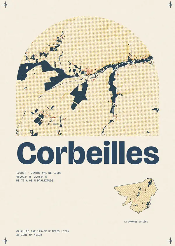 Affiche de Corbeilles, calculée par 123-fr d'après l'IGN
