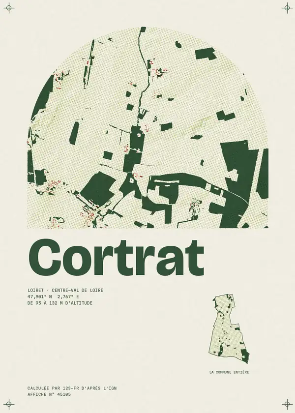 Affiche de Cortrat, calculée par 123-fr d'après l'IGN