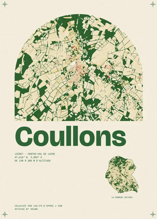 Affiche de Coullons, calculée par 123-fr d'après l'IGN
