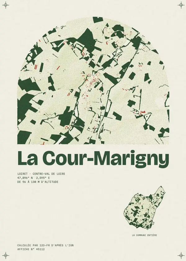 Affiche de La Cour-Marigny, calculée par 123-fr d'après l'IGN