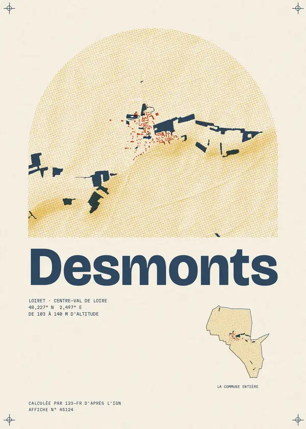 Affiche de Desmonts, calculée par 123-fr d'après l'IGN