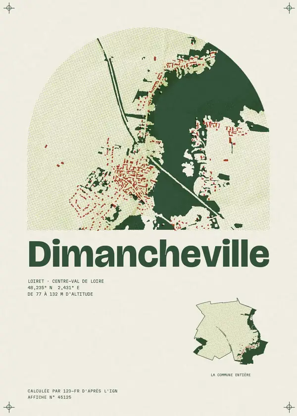 Affiche de Dimancheville, calculée par 123-fr d'après l'IGN