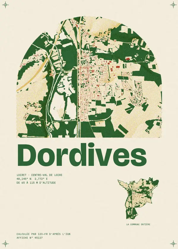 Affiche de Dordives, calculée par 123-fr d'après l'IGN