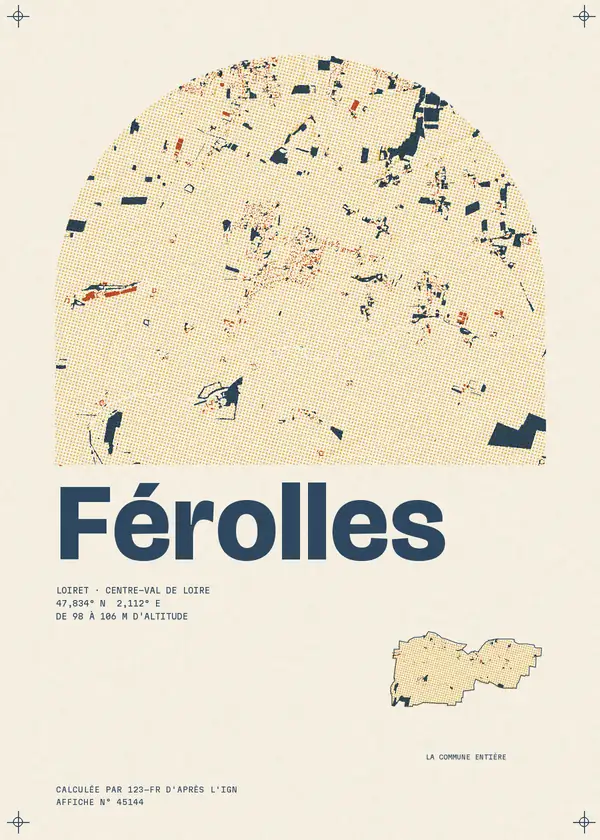 Affiche de Férolles, calculée par 123-fr d'après l'IGN