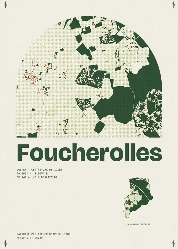 Affiche de Foucherolles, calculée par 123-fr d'après l'IGN