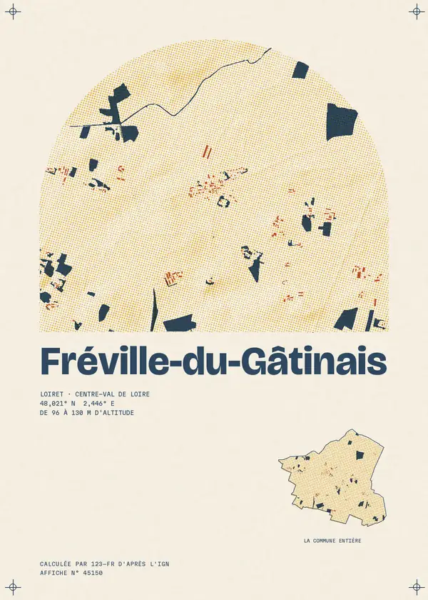 Affiche de Fréville-du-Gâtinais, calculée par 123-fr d'après l'IGN