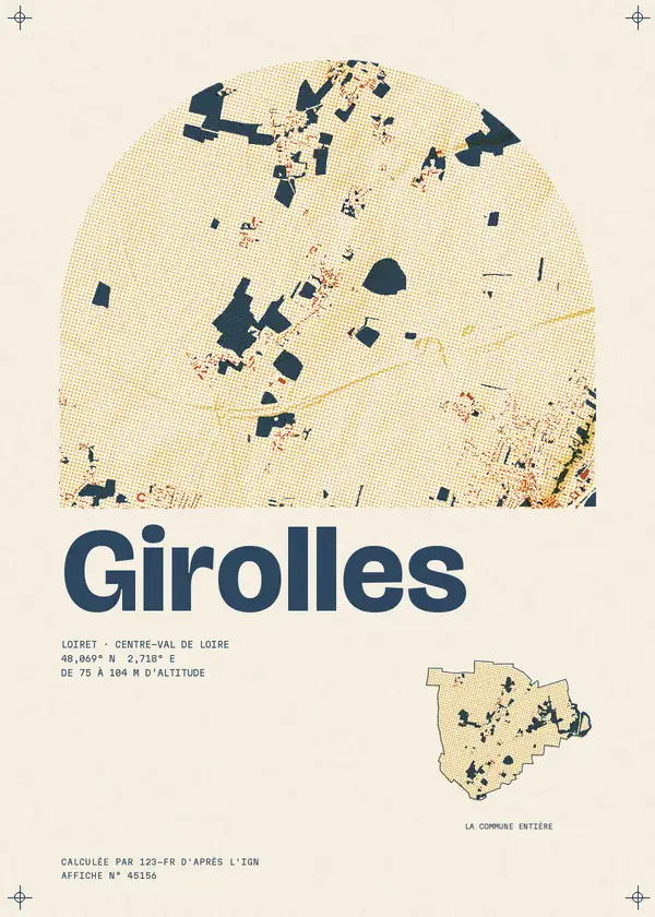 Affiche de Girolles, calculée par 123-fr d'après l'IGN