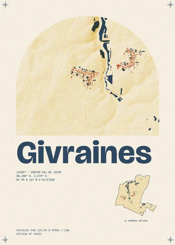 Affiche de Givraines, calculée par 123-fr d'après l'IGN