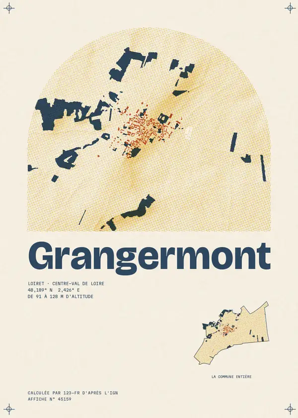 Affiche de Grangermont, calculée par 123-fr d'après l'IGN
