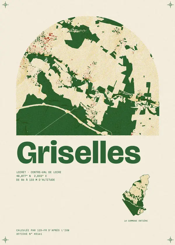 Affiche de Griselles, calculée par 123-fr d'après l'IGN