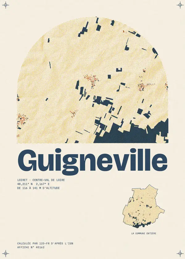 Affiche de Guigneville, calculée par 123-fr d'après l'IGN