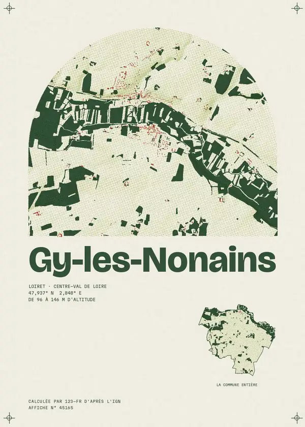Affiche de Gy-les-Nonains, calculée par 123-fr d'après l'IGN