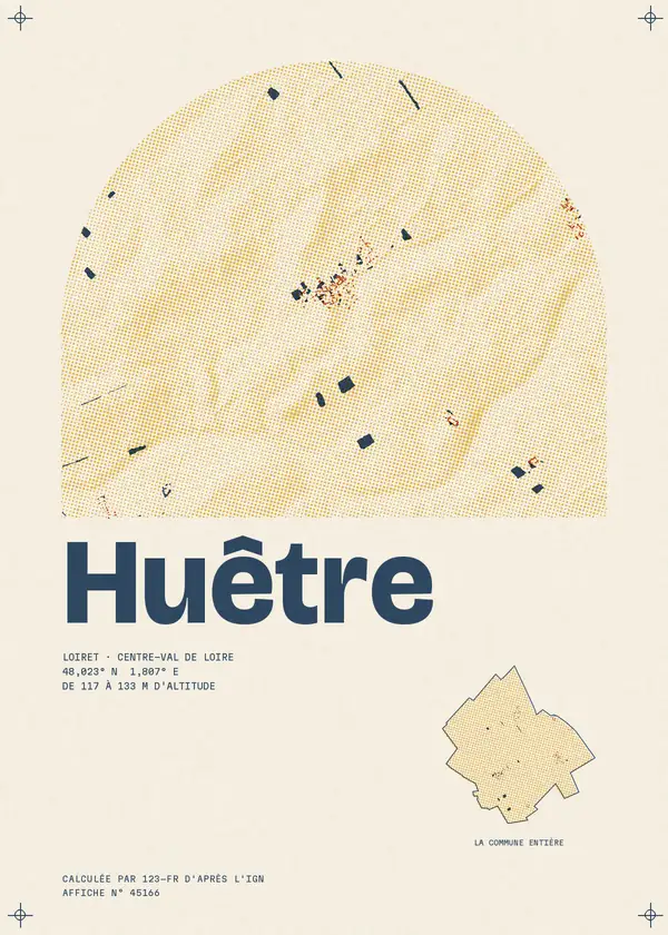 Affiche de Huêtre, calculée par 123-fr d'après l'IGN