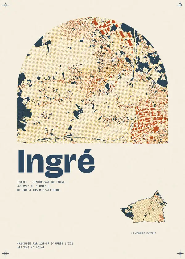 Affiche de Ingré, calculée par 123-fr d'après l'IGN