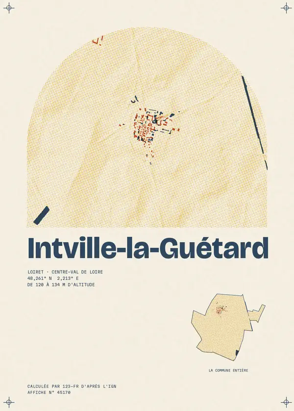 Affiche de Intville-la-Guétard, calculée par 123-fr d'après l'IGN