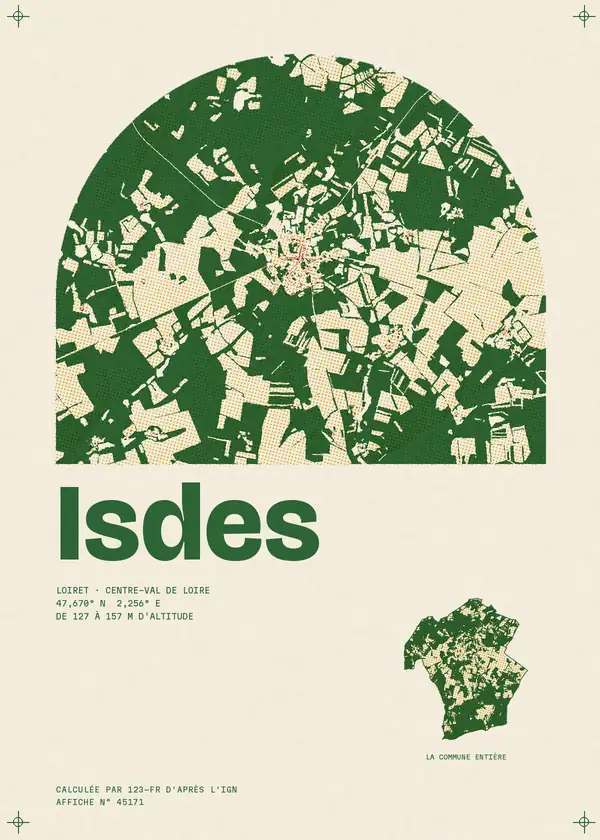 Affiche de Isdes, calculée par 123-fr d'après l'IGN