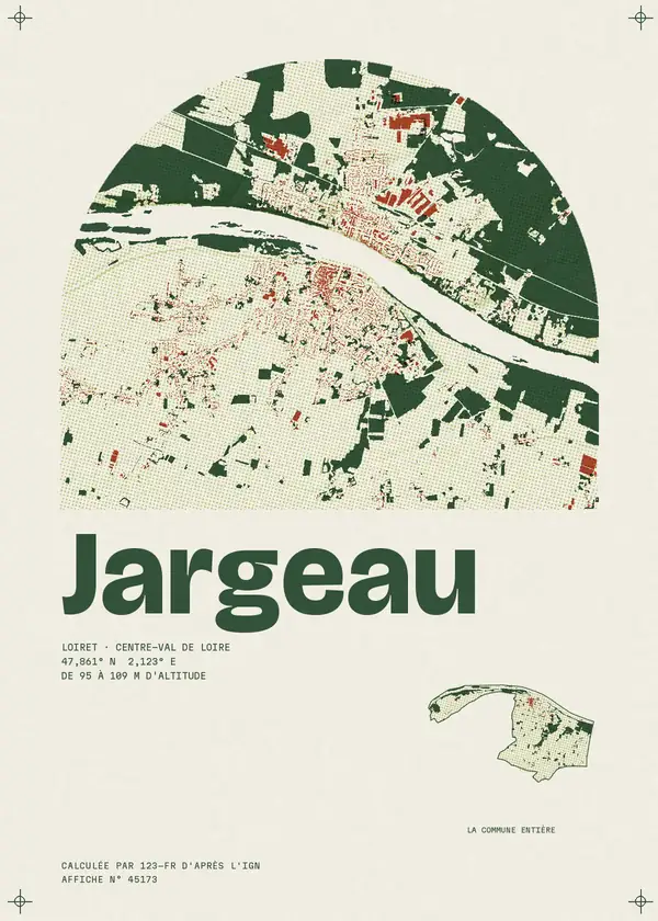 Affiche de Jargeau, calculée par 123-fr d'après l'IGN