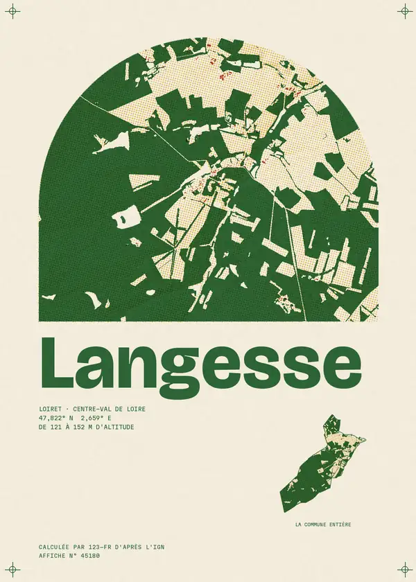 Affiche de Langesse, calculée par 123-fr d'après l'IGN
