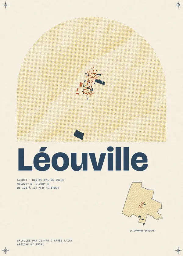 Affiche de Léouville, calculée par 123-fr d'après l'IGN