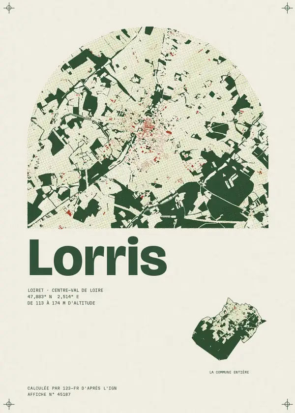 Affiche de Lorris, calculée par 123-fr d'après l'IGN