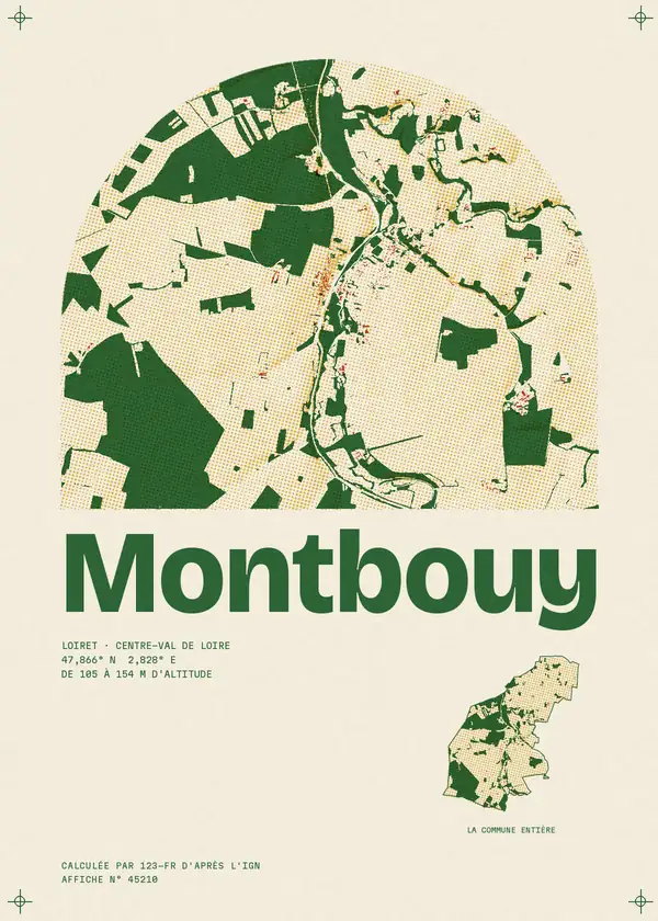 Affiche de Montbouy, calculée par 123-fr d'après l'IGN