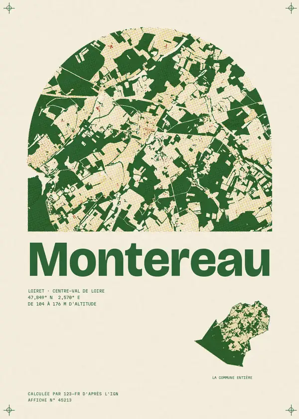 Affiche de Montereau, calculée par 123-fr d'après l'IGN
