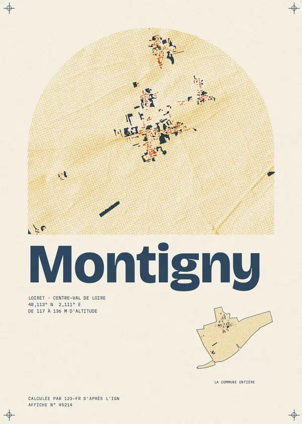Affiche de Montigny, calculée par 123-fr d'après l'IGN