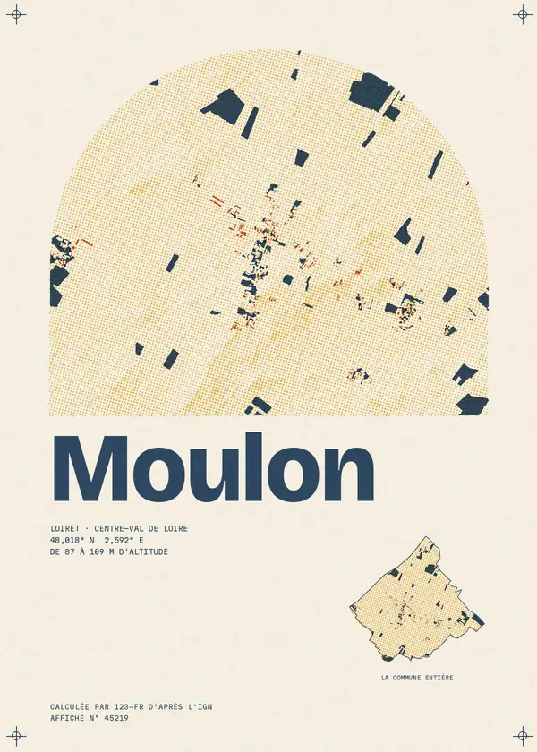 Affiche de Moulon, calculée par 123-fr d'après l'IGN