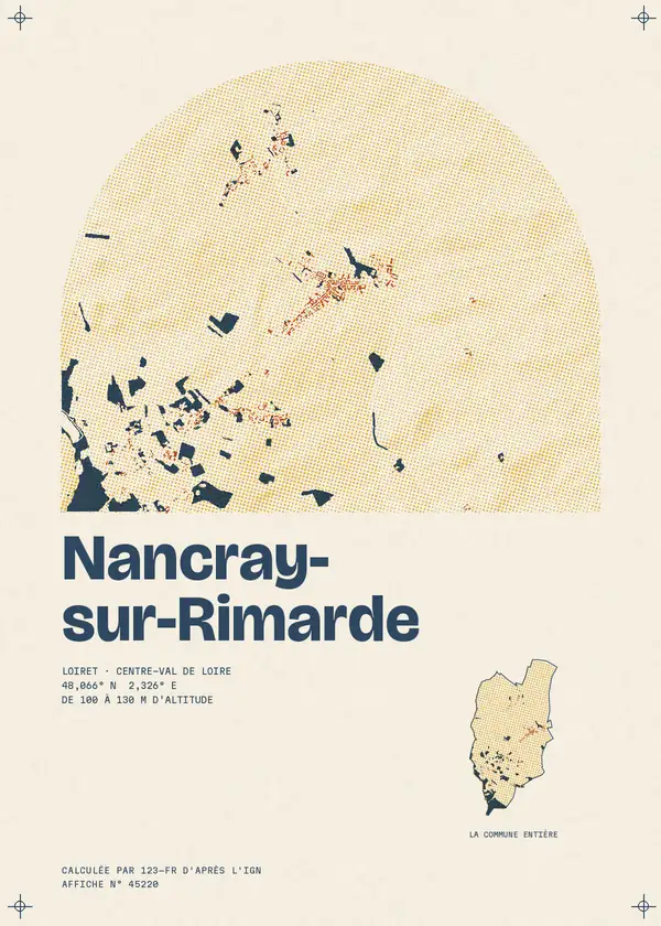 Affiche de Nancray-sur-Rimarde, calculée par 123-fr d'après l'IGN