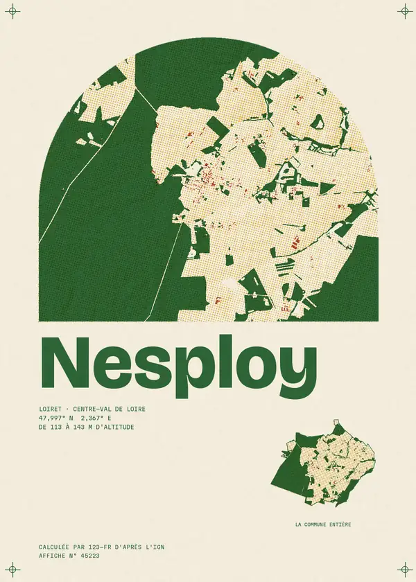 Affiche de Nesploy, calculée par 123-fr d'après l'IGN