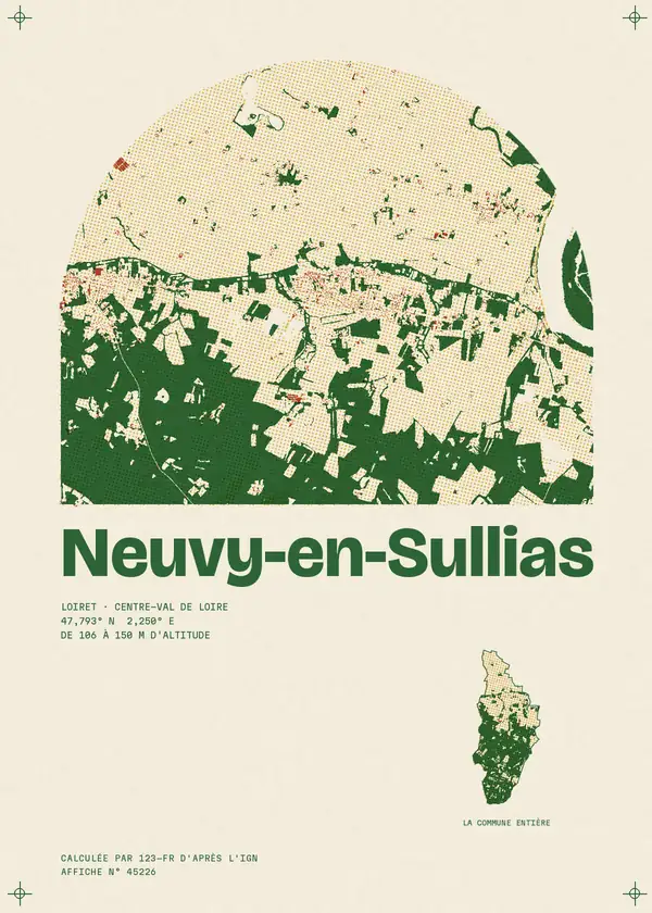 Affiche de Neuvy-en-Sullias, calculée par 123-fr d'après l'IGN