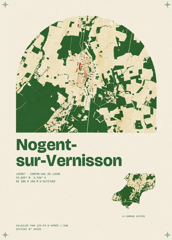 Affiche de Nogent-sur-Vernisson, calculée par 123-fr d'après l'IGN