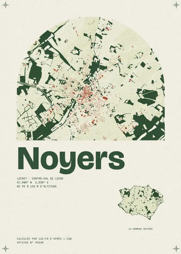 Affiche de Noyers, calculée par 123-fr d'après l'IGN