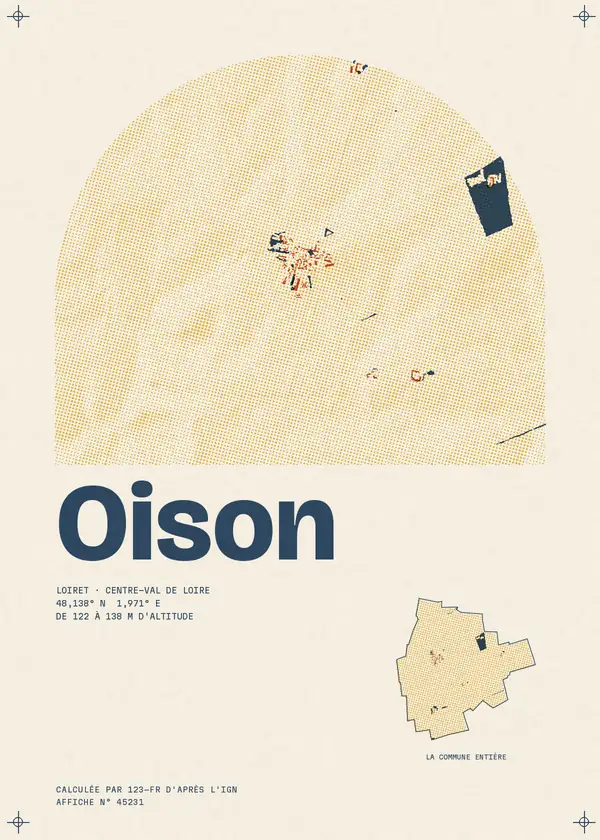 Affiche de Oison, calculée par 123-fr d'après l'IGN