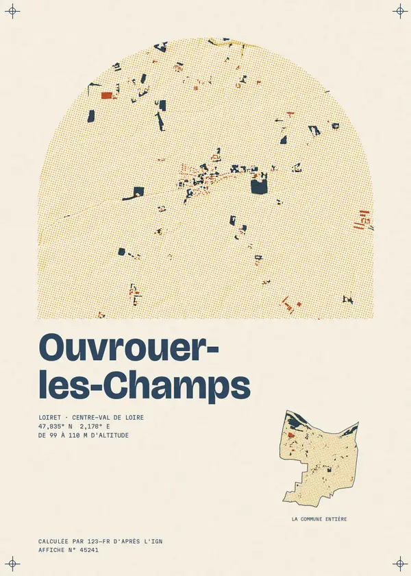 Affiche de Ouvrouer-les-Champs, calculée par 123-fr d'après l'IGN