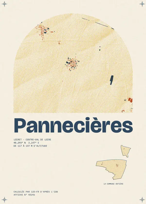 Affiche de Pannecières, calculée par 123-fr d'après l'IGN