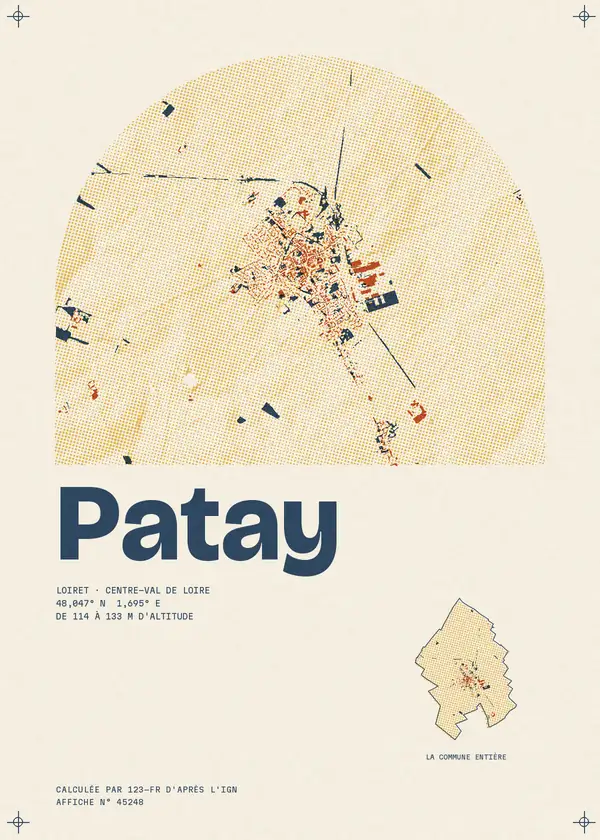 Affiche de Patay, calculée par 123-fr d'après l'IGN