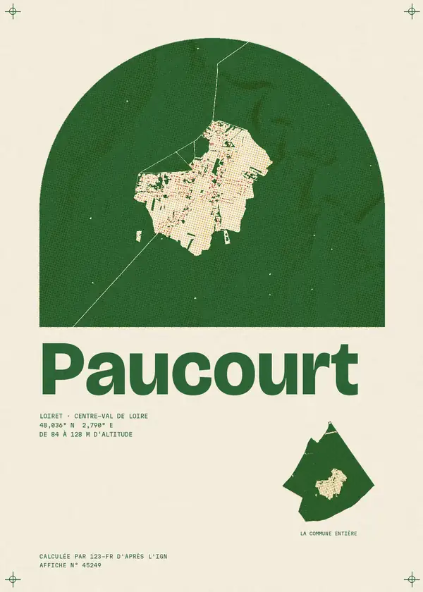 Affiche de Paucourt, calculée par 123-fr d'après l'IGN