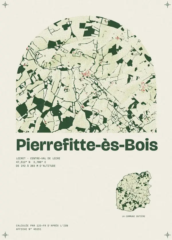 Affiche de Pierrefitte-ès-Bois, calculée par 123-fr d'après l'IGN