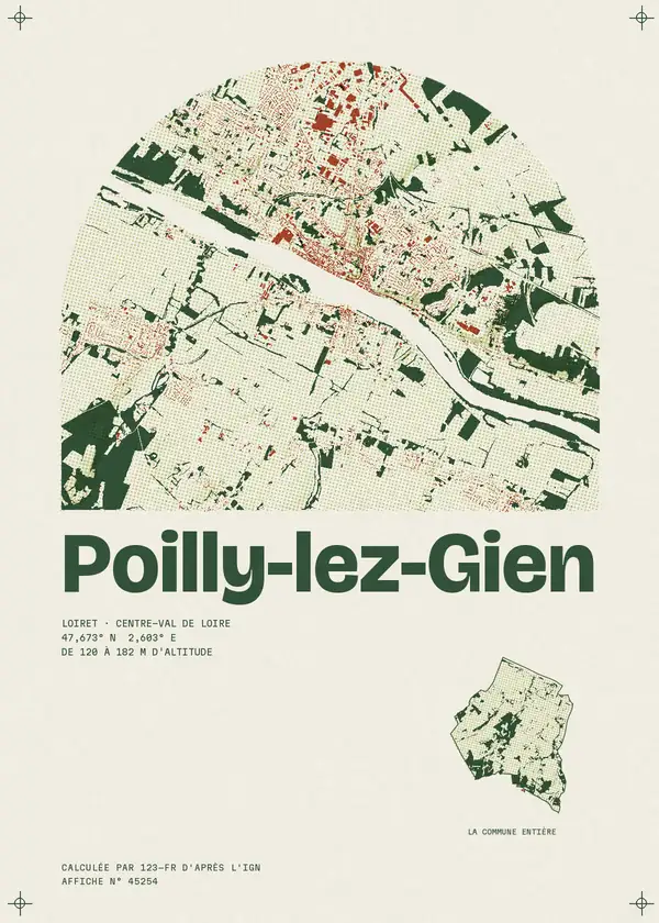 Affiche de Poilly-lez-Gien, calculée par 123-fr d'après l'IGN