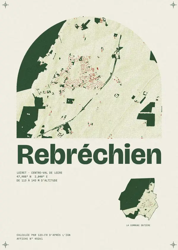 Affiche de Rebréchien, calculée par 123-fr d'après l'IGN