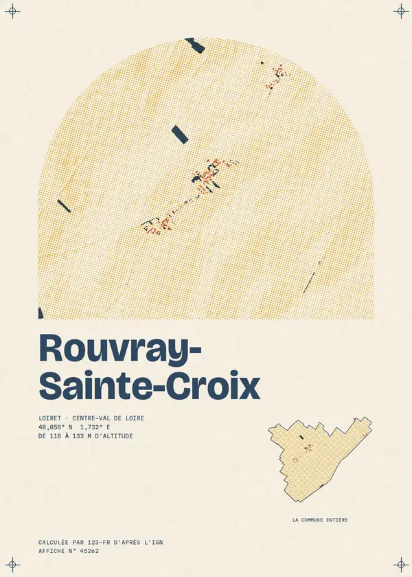 Affiche de Rouvray-Sainte-Croix, calculée par 123-fr d'après l'IGN