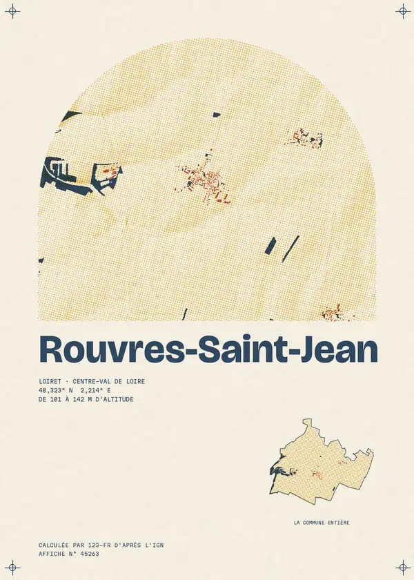 Affiche de Rouvres-Saint-Jean, calculée par 123-fr d'après l'IGN