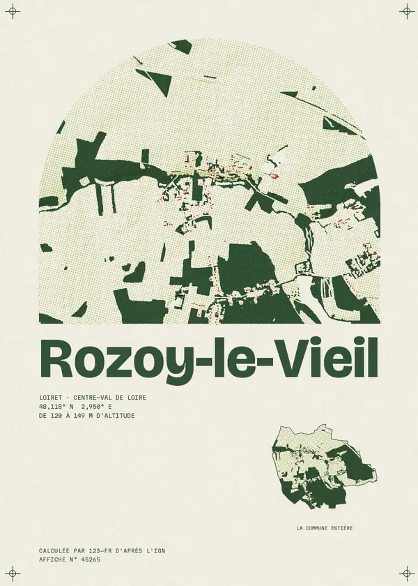 Affiche de Rozoy-le-Vieil, calculée par 123-fr d'après l'IGN